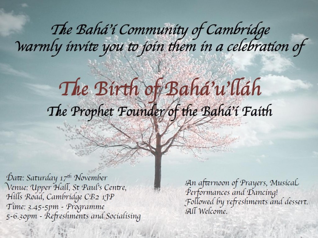 Birth of Baha'u'llah Invitation