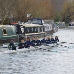 Some members of Pembroke College Rowing Team on the River Cam. 